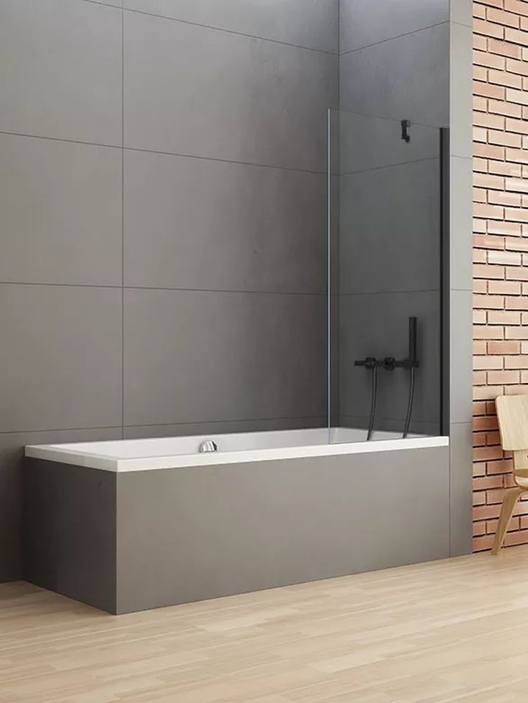New Trendy New Soleo Black vanová zástěna 70 cm jednodílný černá matný/čiré sklo P-0079