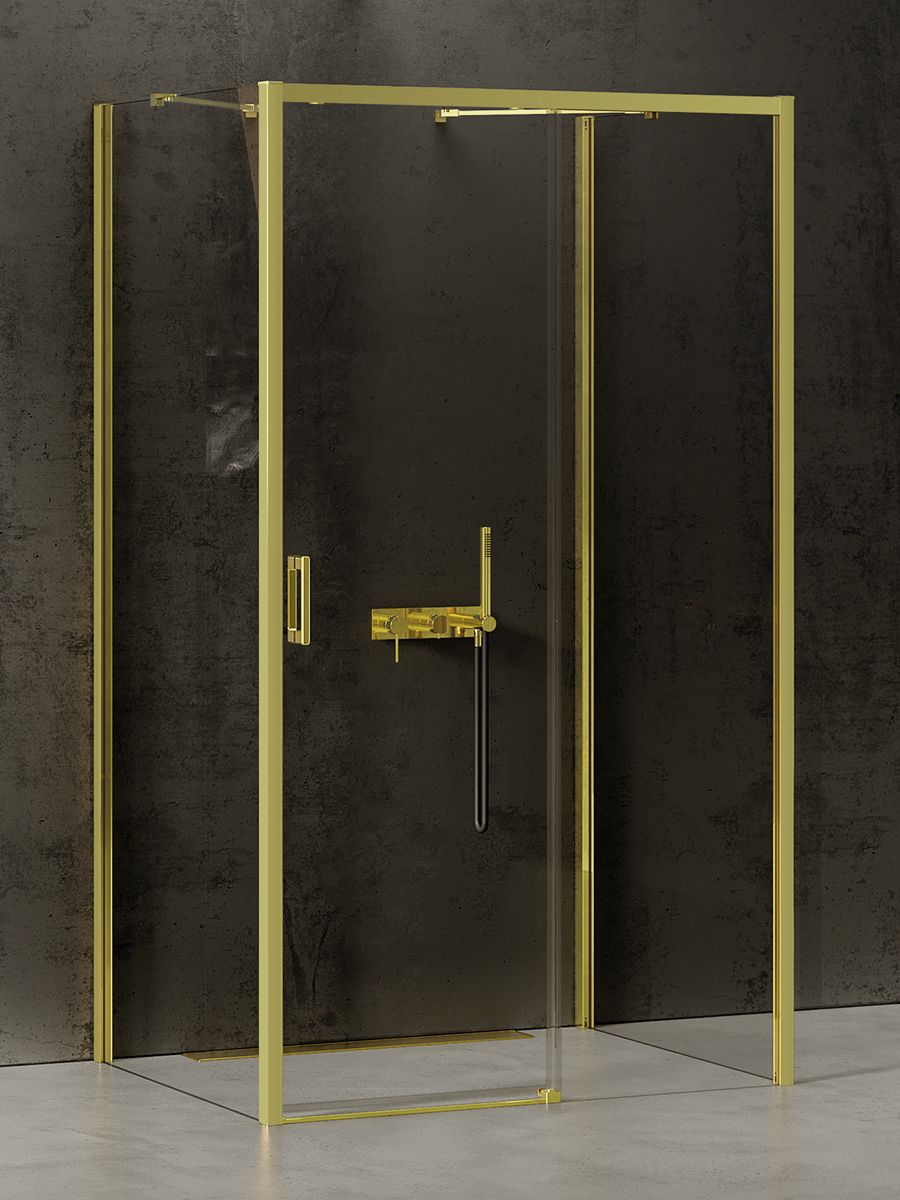New Trendy Prime Light Gold sprchový kout 120x70 cm obdélníkový zlatá lesk/průhledné sklo K-1136