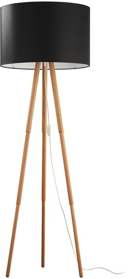 TK Lighting Tokyo stojací lampa 1x15 W černá-dřevo 5286