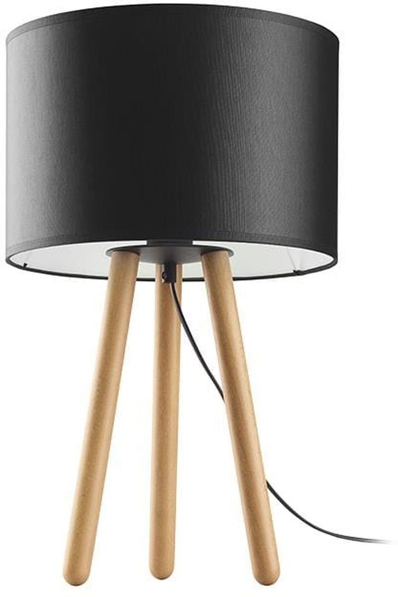 TK Lighting Tokyo stolní lampa 1x15 W černá-dřevo 5293