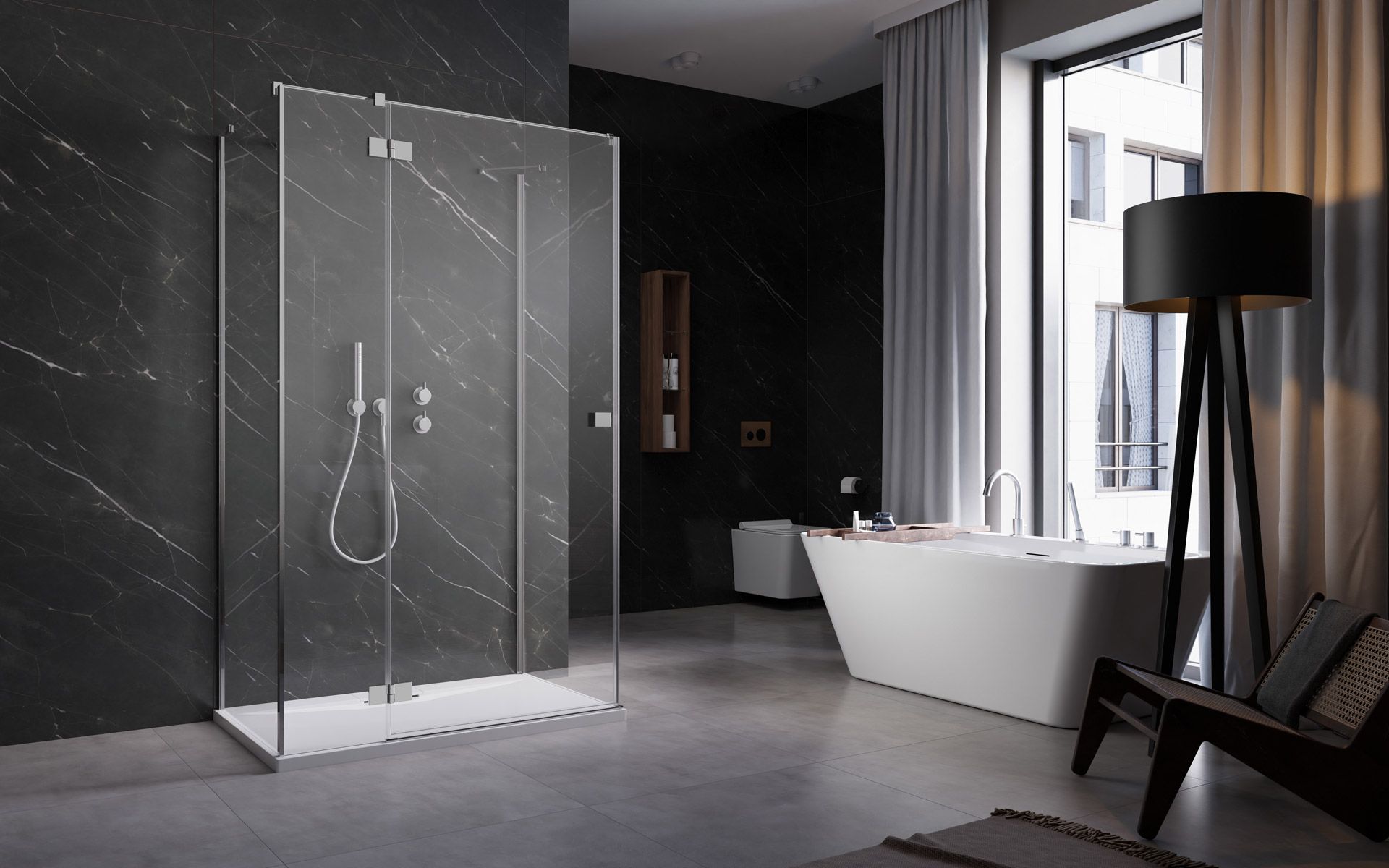 Radaway Essenza New KDJ+S sprchové dveře 100 cm sklopné chrom lesk/průhledné sklo 1385022-01-01L