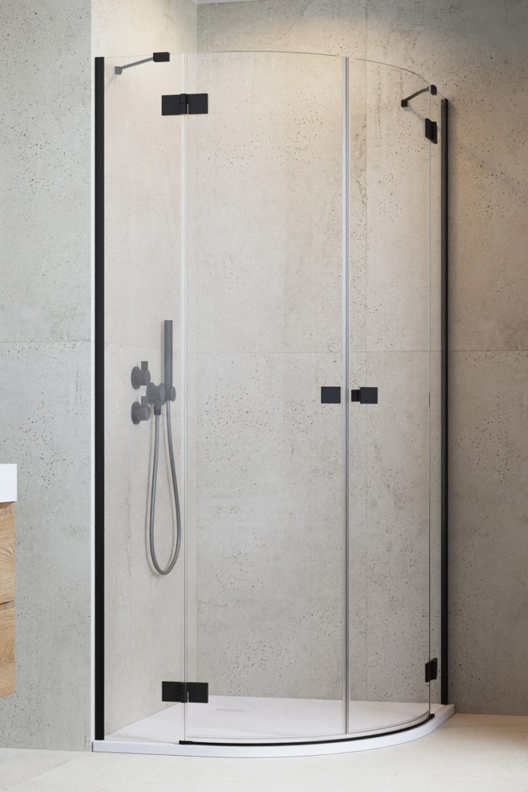 Radaway Essenza New Black PDD sprchové dveře 100 cm sklopné černá matný/průhledné sklo 1385003-54-01R