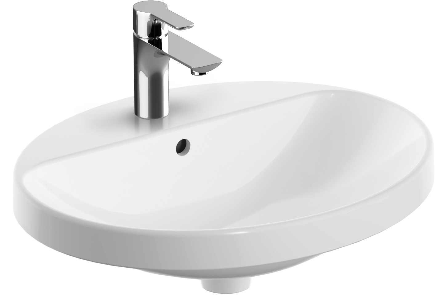 Geberit Variform umyvadlo 55x45 cm oválné zápustný bílá 500.721.00.2