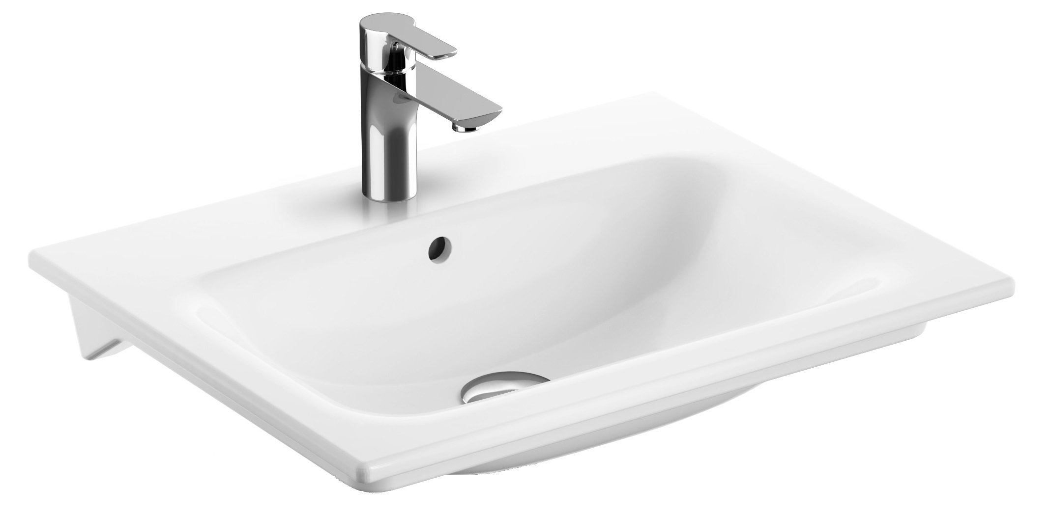 Geberit Selnova Square umyvadlo 60x48 cm obdélníkový nábytkový-zápustný bílá 500.994.00.1