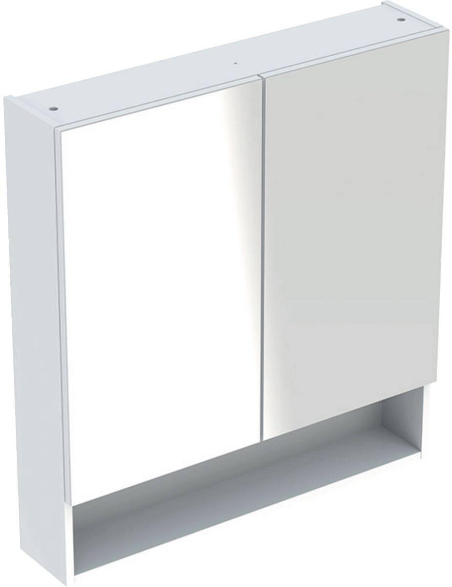 Geberit Selnova Square skříňka 78.8x17x85 cm Se zrcadlem bílá 501.268.00.1