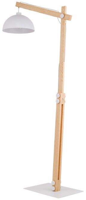 TK Lighting Oslo stojací lampa 1x15 W bílá-dřevo 5592