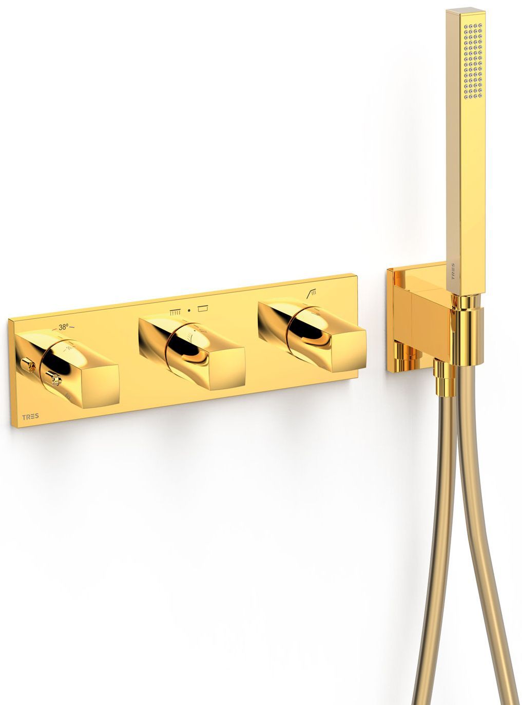 Tres B-System vanová baterie pod omítku s termostatem zlatá 30725301OR