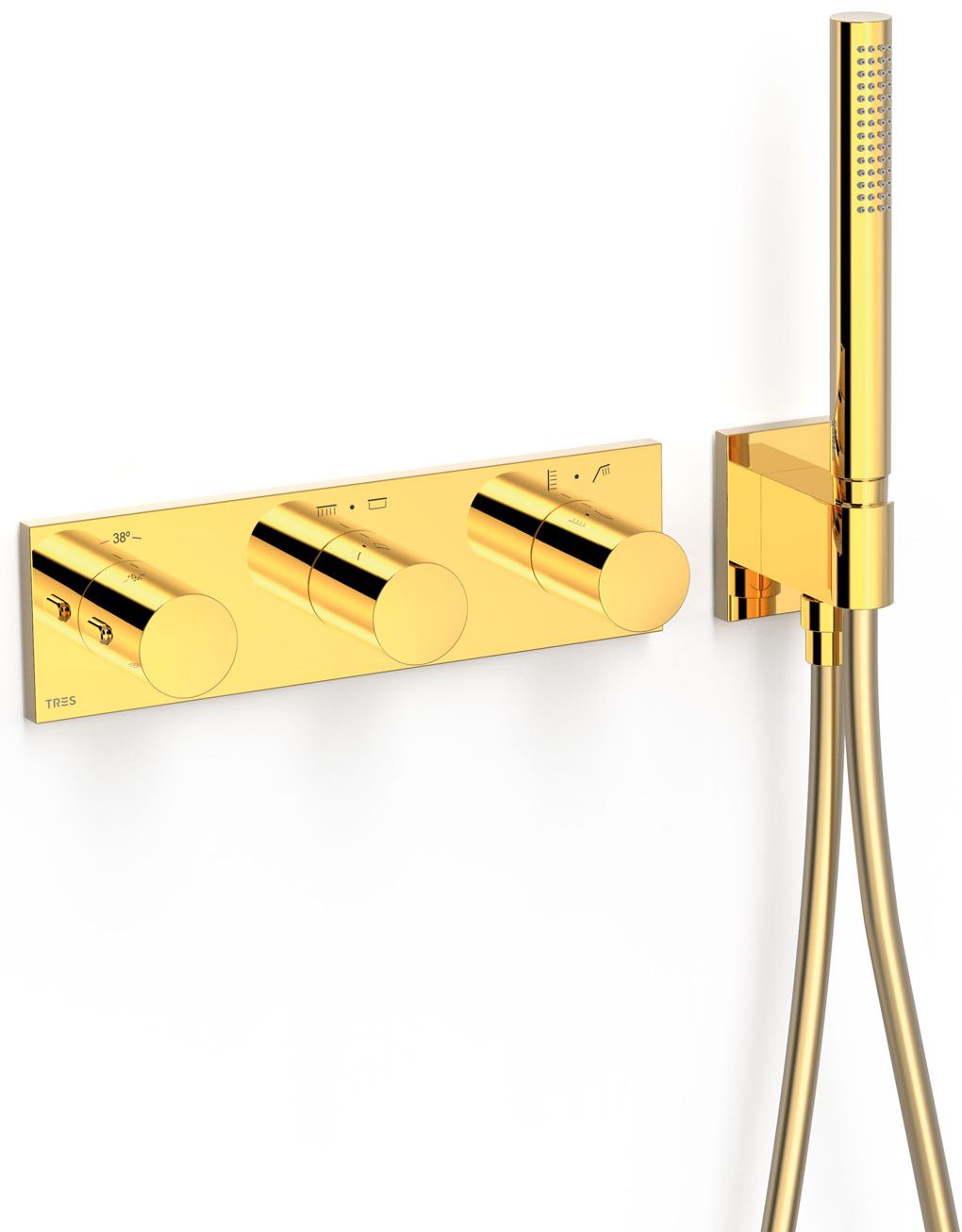 Tres B-System vanová baterie pod omítku s termostatem zlatá 30735401OR