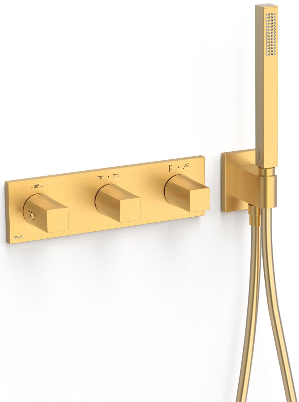 Tres B-System vanová baterie pod omítku s termostatem zlatá 30725401OM