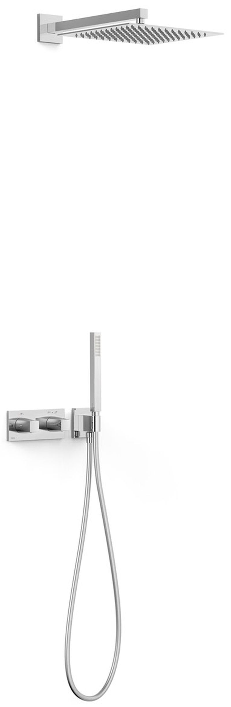 Tres B-System sprchová sada pod omítku s termostatem s dešťovou sprchou chrom 30725204