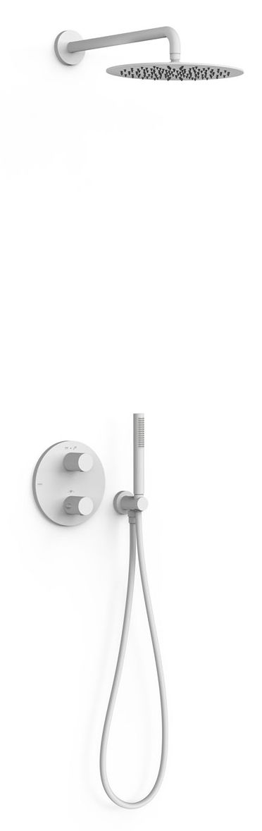 Tres Therm-Box sprchová sada pod omítku s termostatem s dešťovou sprchou bílá 26225004BM