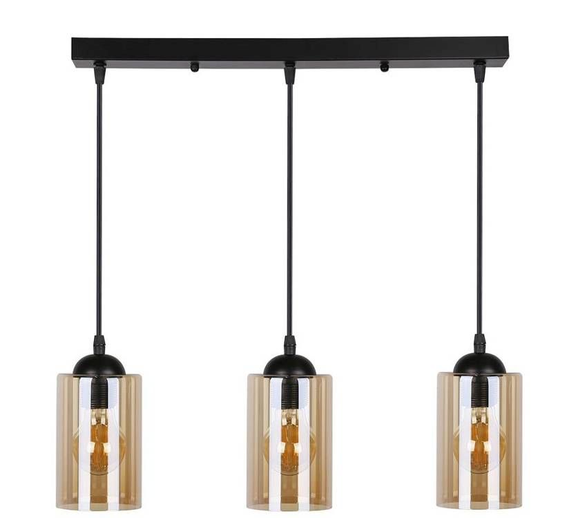 Candellux Bistro závěsné svítidlo 3x40 W černá-jantarová 33-00545