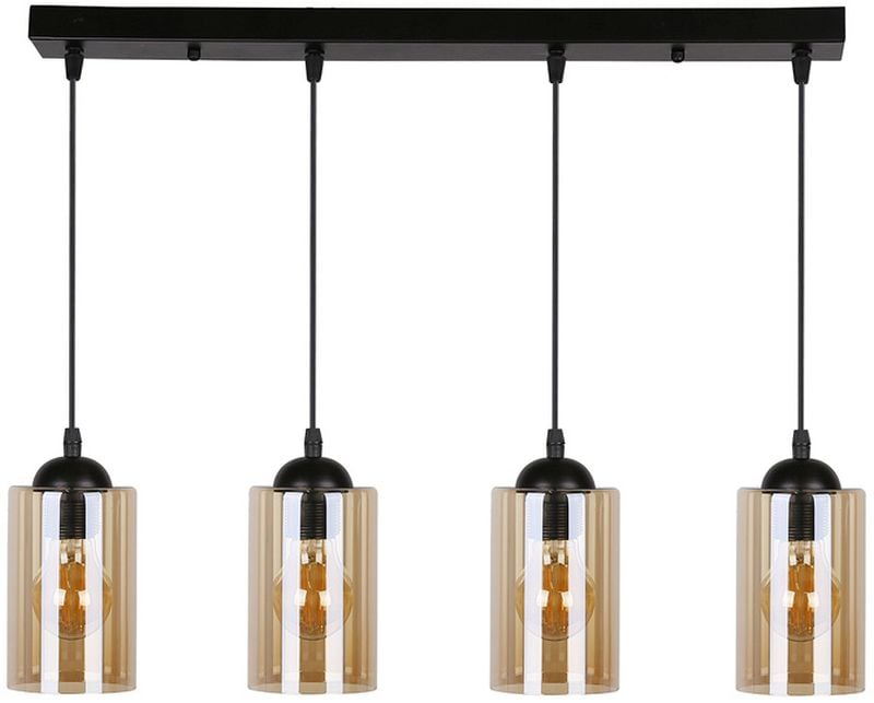 Candellux Bistro závěsné svítidlo 4x40 W černá-jantarová 34-00552