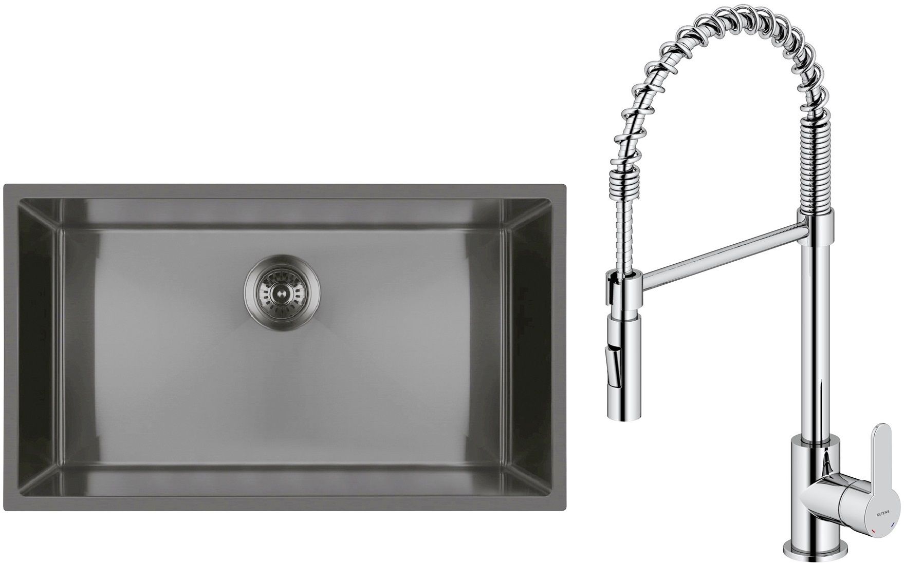 Sada ocelový dřez Oltens Stalvask 71102300, kuchyňská baterie Oltens Duf 35203100