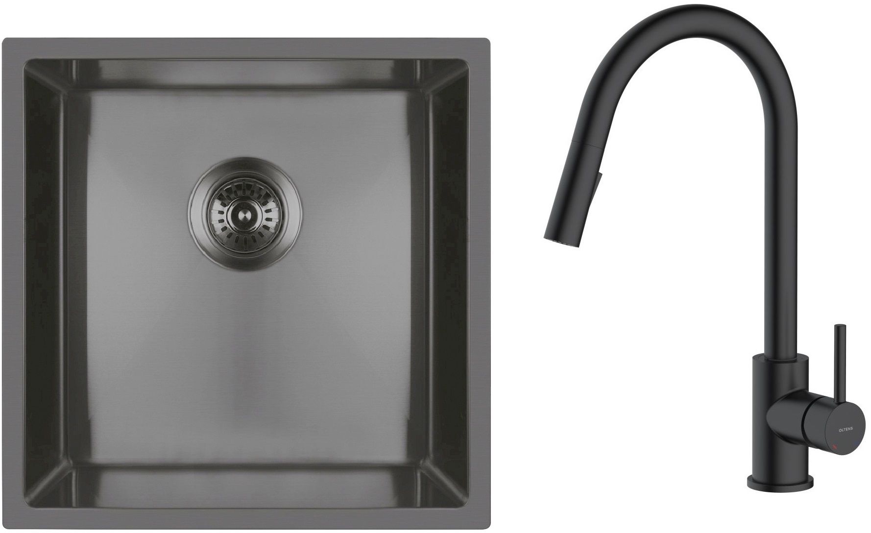 Sada ocelový dřez Oltens Stalvask 71100300, kuchyňská baterie Oltens Litla 35204300