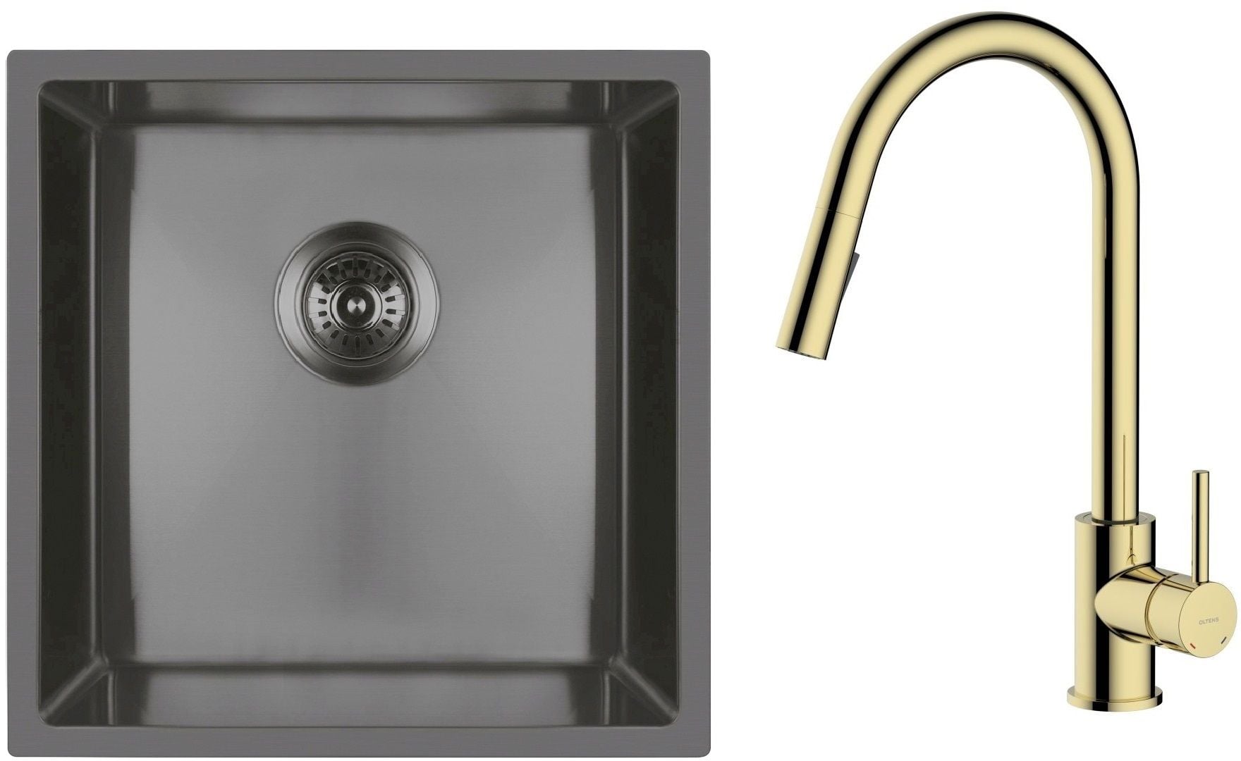 Sada ocelový dřez Oltens Stalvask 71100300, kuchyňská baterie Oltens Litla 35204800