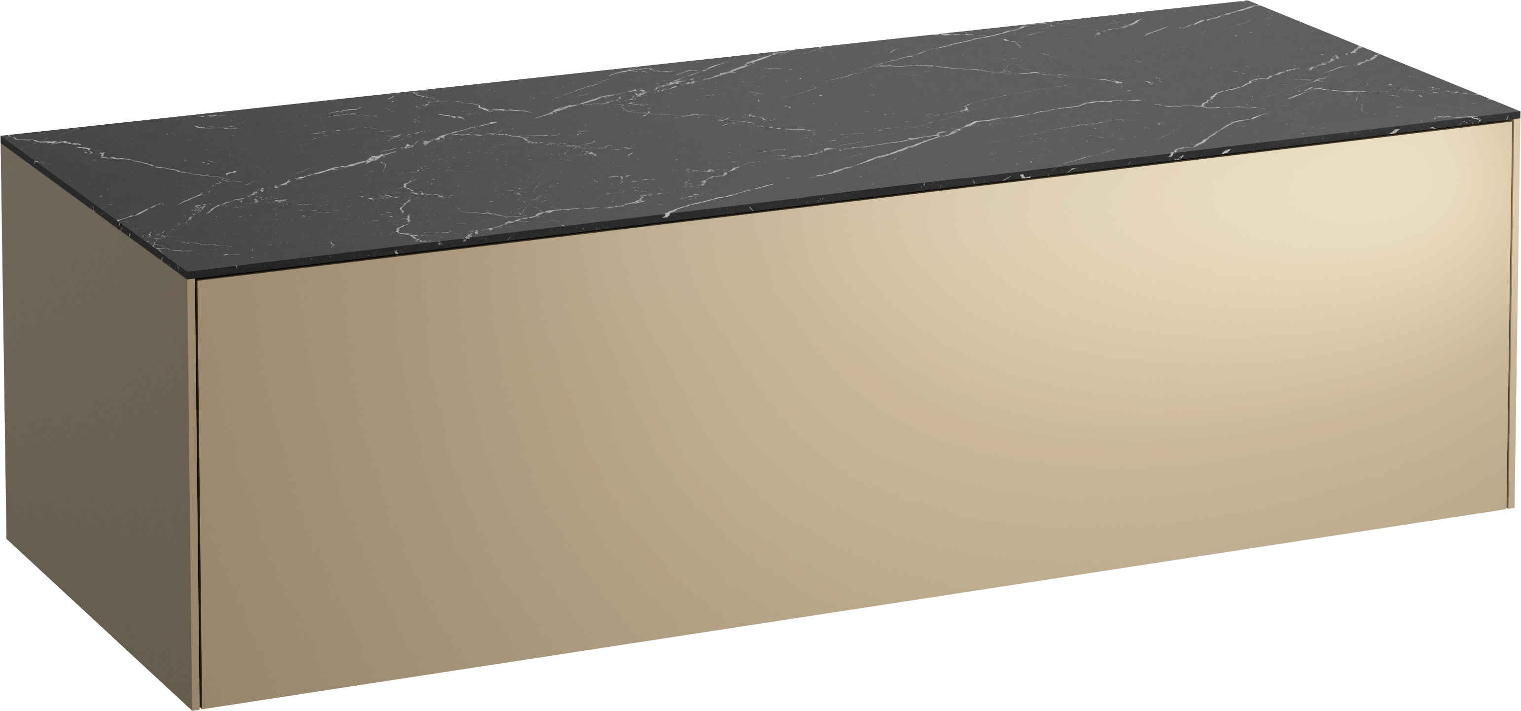 Laufen Sonar skříňka s deskou 117.5x45.5x34 cm pod umyvadlo závěsná černá-zlatá H4054200341401