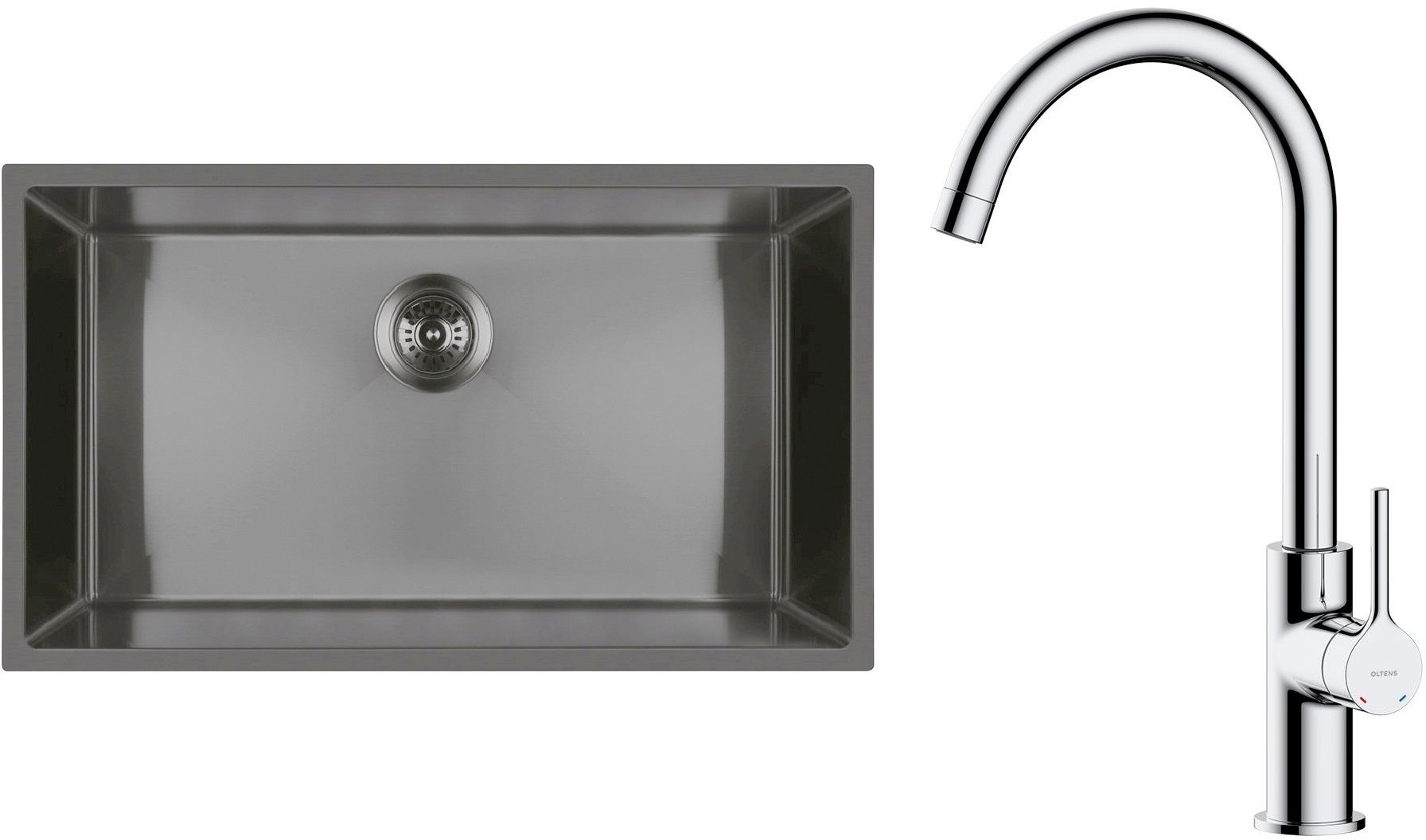 Sada ocelový dřez Oltens Stalvask 71102300, kuchyňská baterie Oltens Skafta 35206100