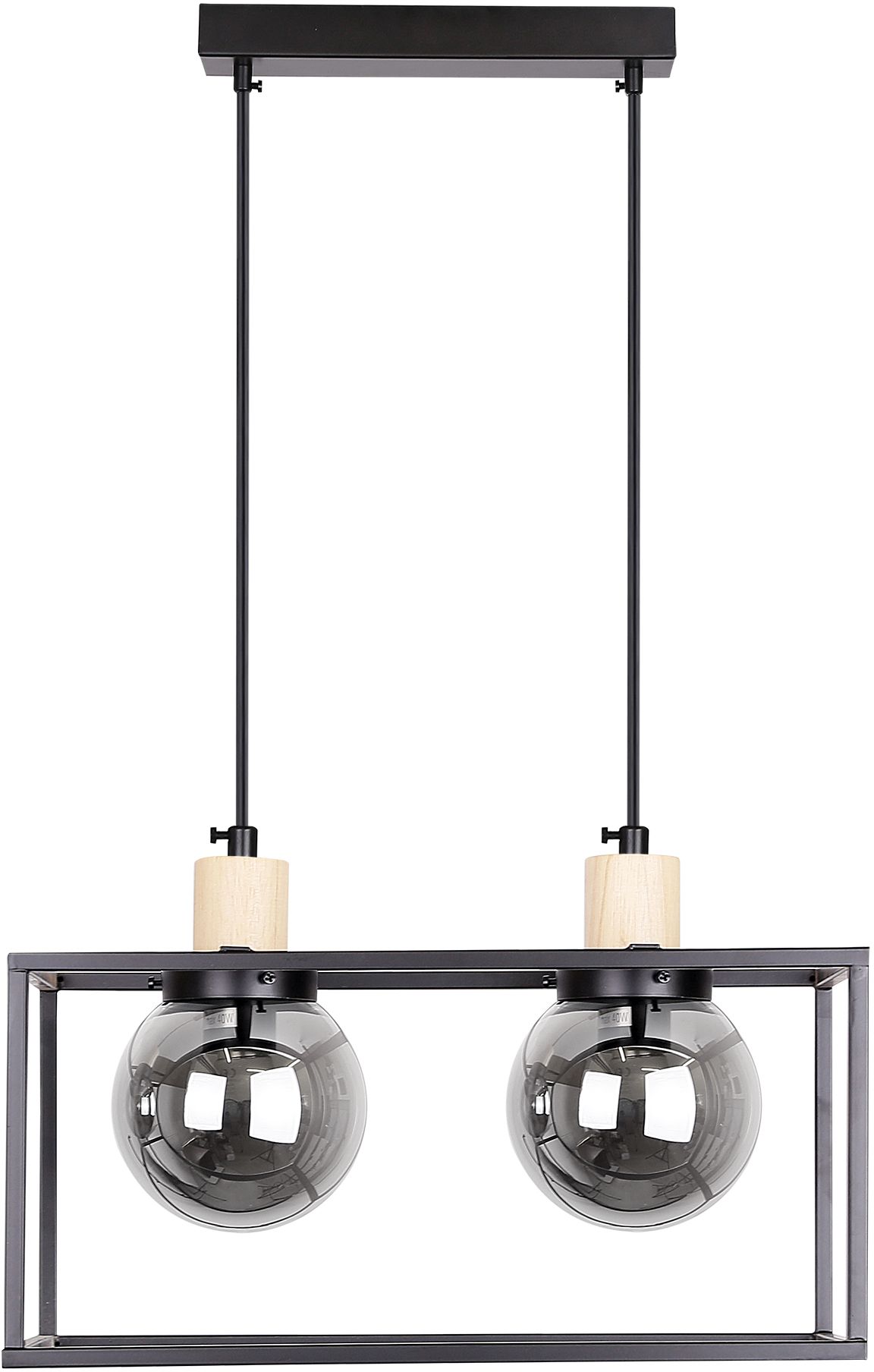 Candellux Retro závěsné svítidlo 2x40 W černá-kouřová 32-00750