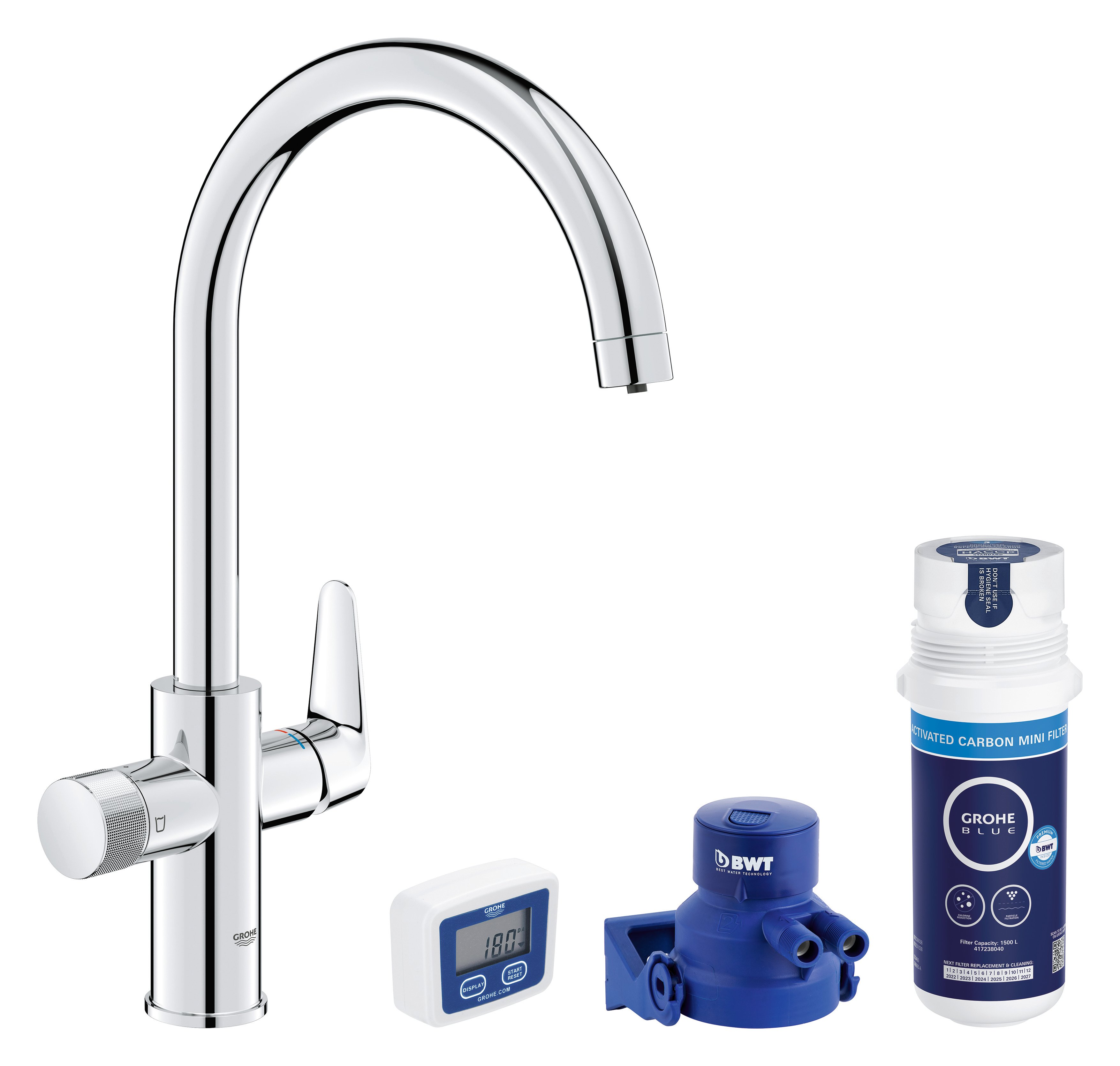 Grohe Blue startovací sada s kuchyňskou baterií stojící chrom 30593000