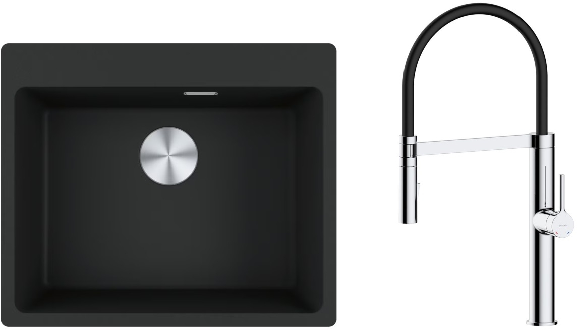 Sada granitový dřez Franke Maris 114.0661.453, kuchyňská baterie Oltens Borga 35207100