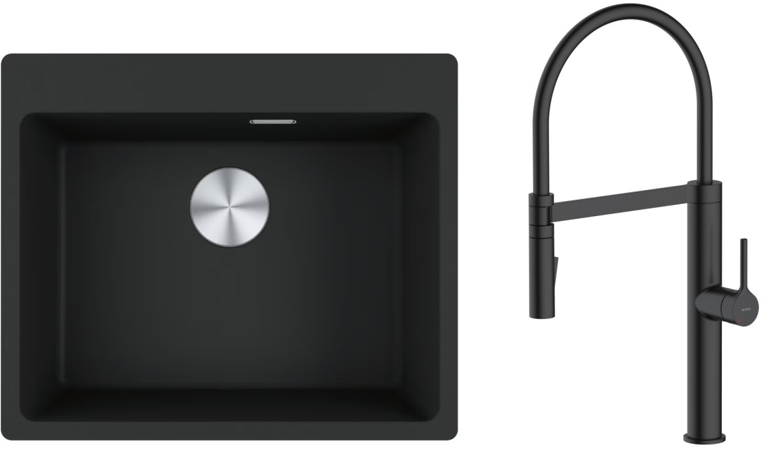 Sada granitový dřez Franke Maris 114.0661.453, kuchyňská baterie Oltens Borga 35207300