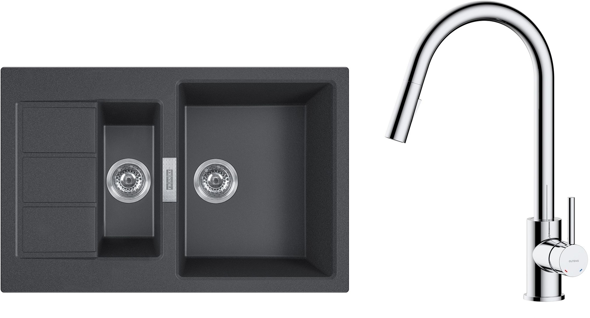 Sada dřez Tectonite Franke Sirius 2.0 143.0618.687, kuchyňská baterie Oltens Litla 35204100