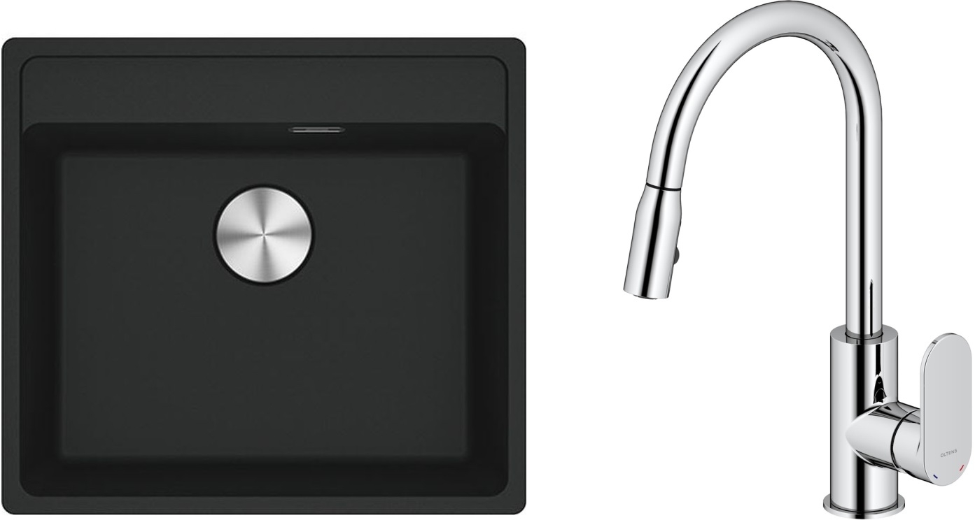 Sada granitový dřez Franke Maris 114.0661.384, kuchyňská baterie Oltens Lista 35202100