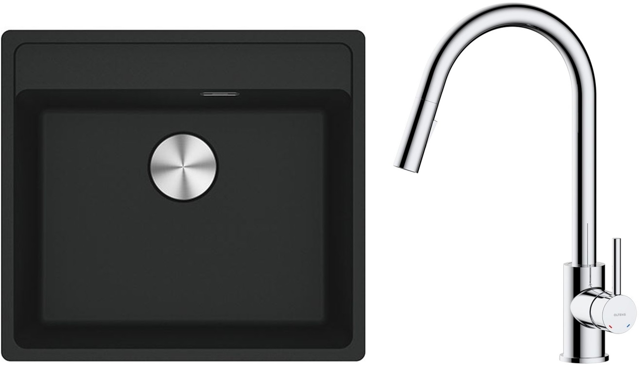 Sada granitový dřez Franke Maris 114.0661.384, kuchyňská baterie Oltens Litla 35204100