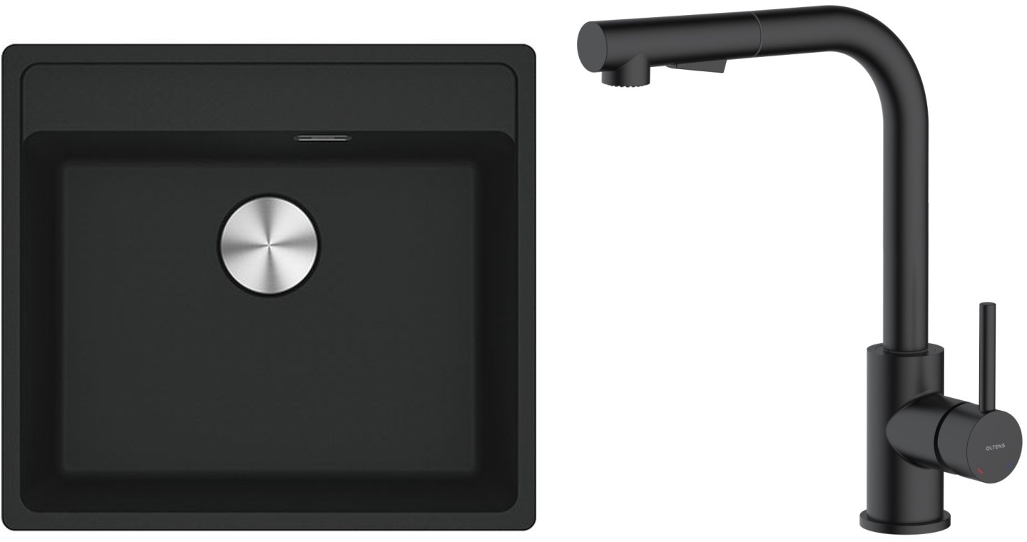 Sada granitový dřez Franke Maris 114.0661.384, kuchyňská baterie Oltens Myvat 35205300