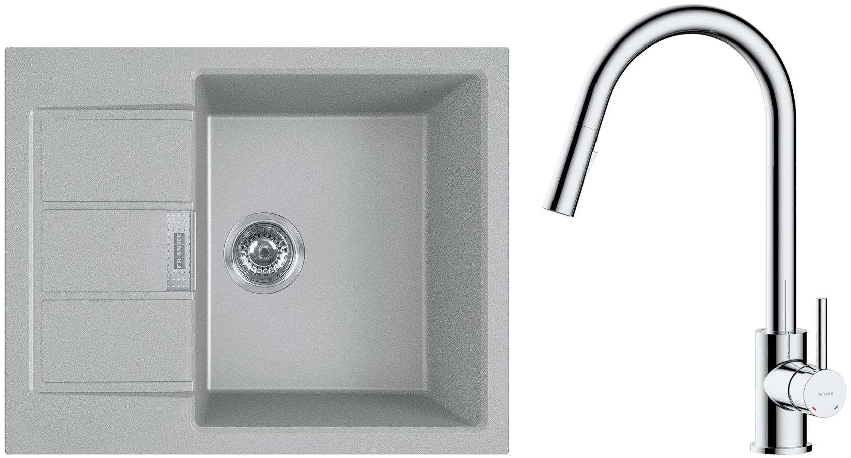 Sada dřez Tectonite Franke Sirius 2.0 143.0618.668, kuchyňská baterie Oltens Litla 35204100