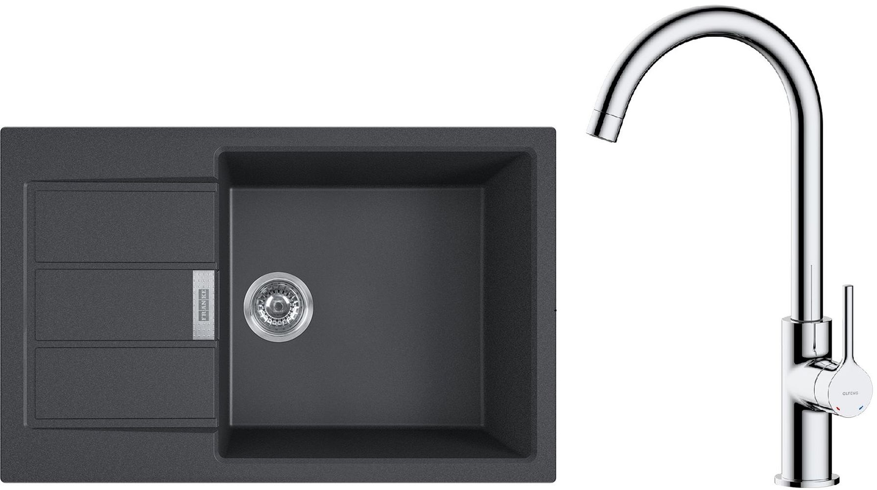 Sada dřez Tectonite Franke Sirius 2.0 143.0618.577, kuchyňská baterie Oltens Skafta 35206100