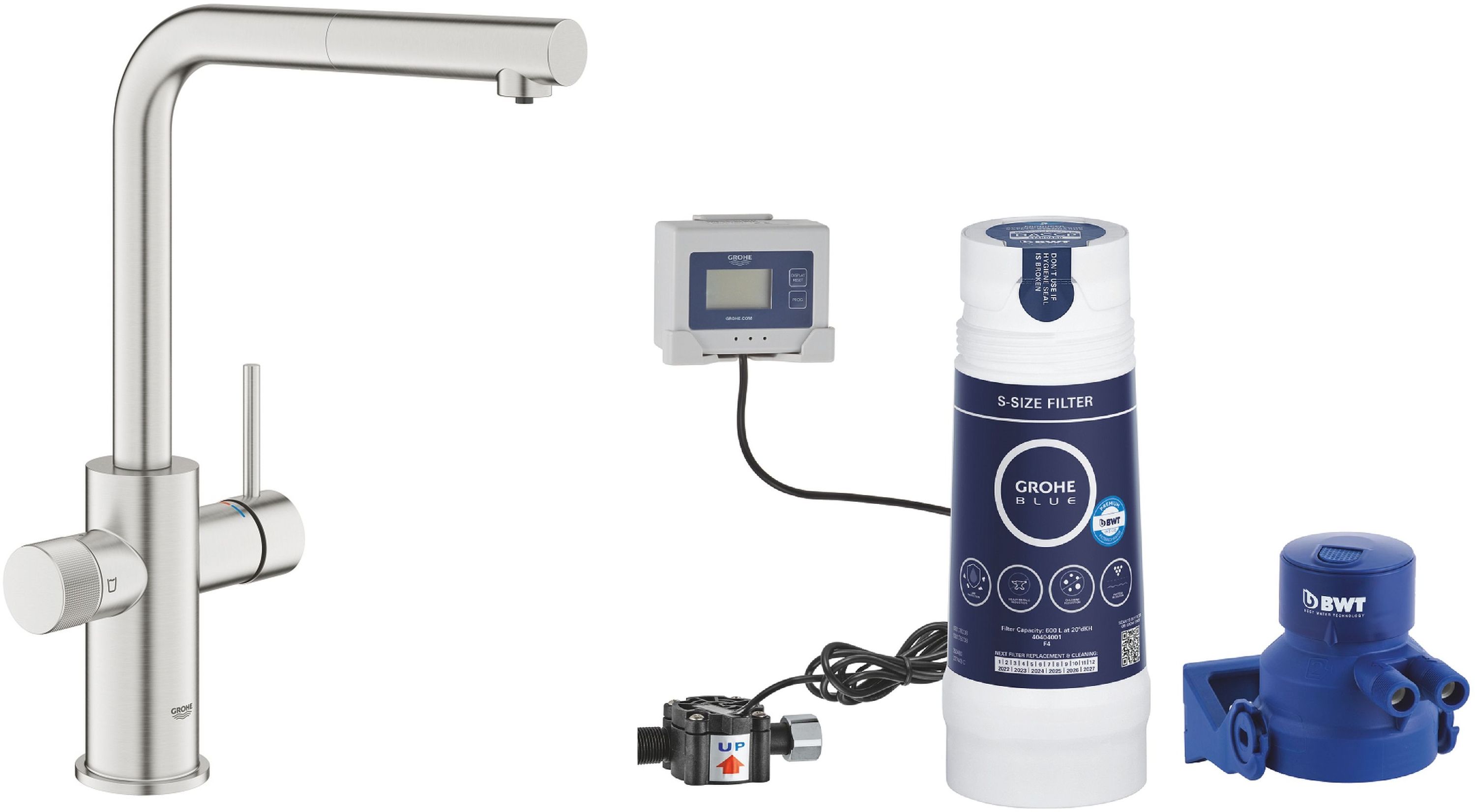 Set baterie pro vodní filtr Grohe Blue 30601DC0, filtr s hlavou Grohe Blue 40438001