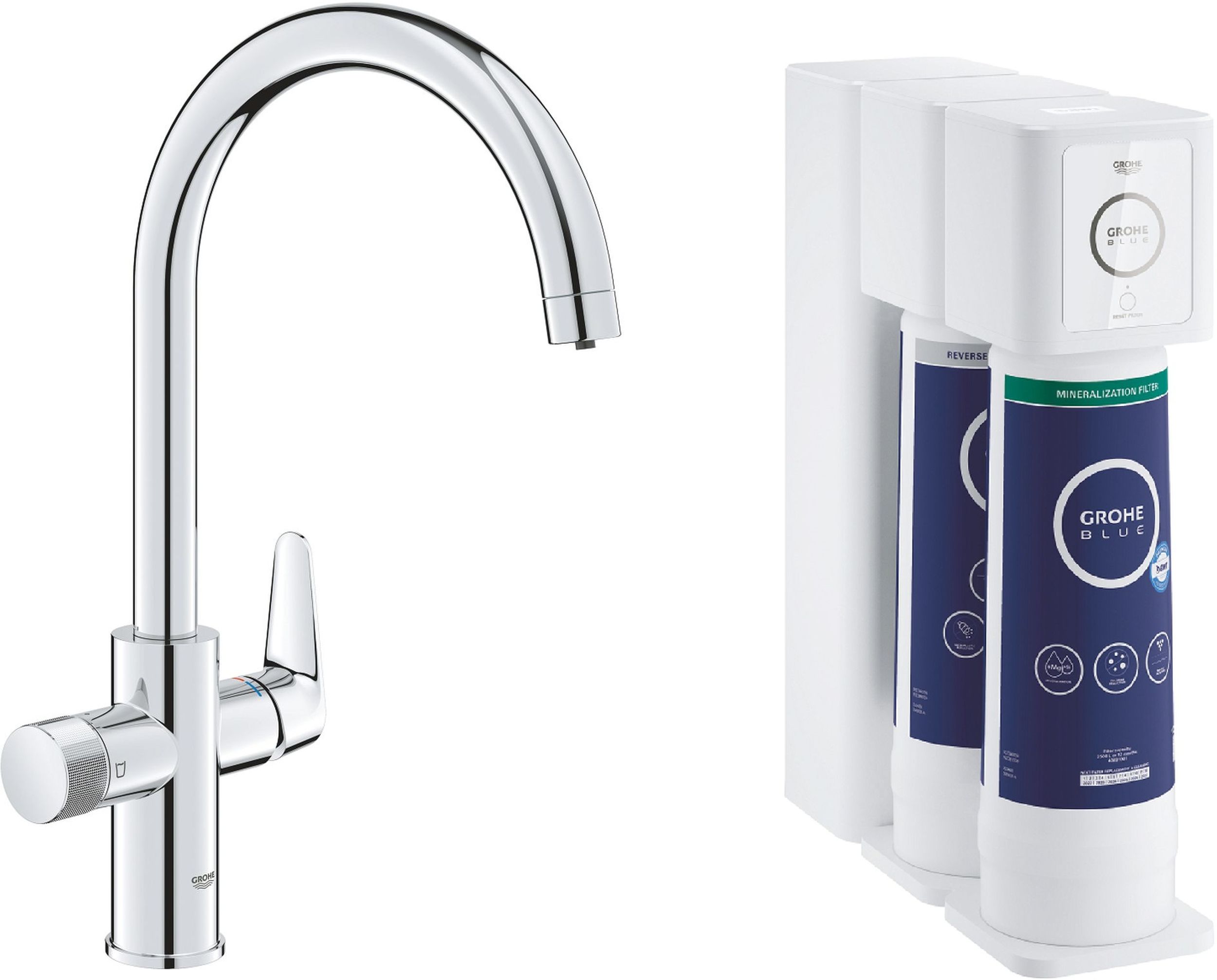 Set startovací sada Grohe Blue 40878000, baterie pro vodní filtr Grohe Blue 30592000