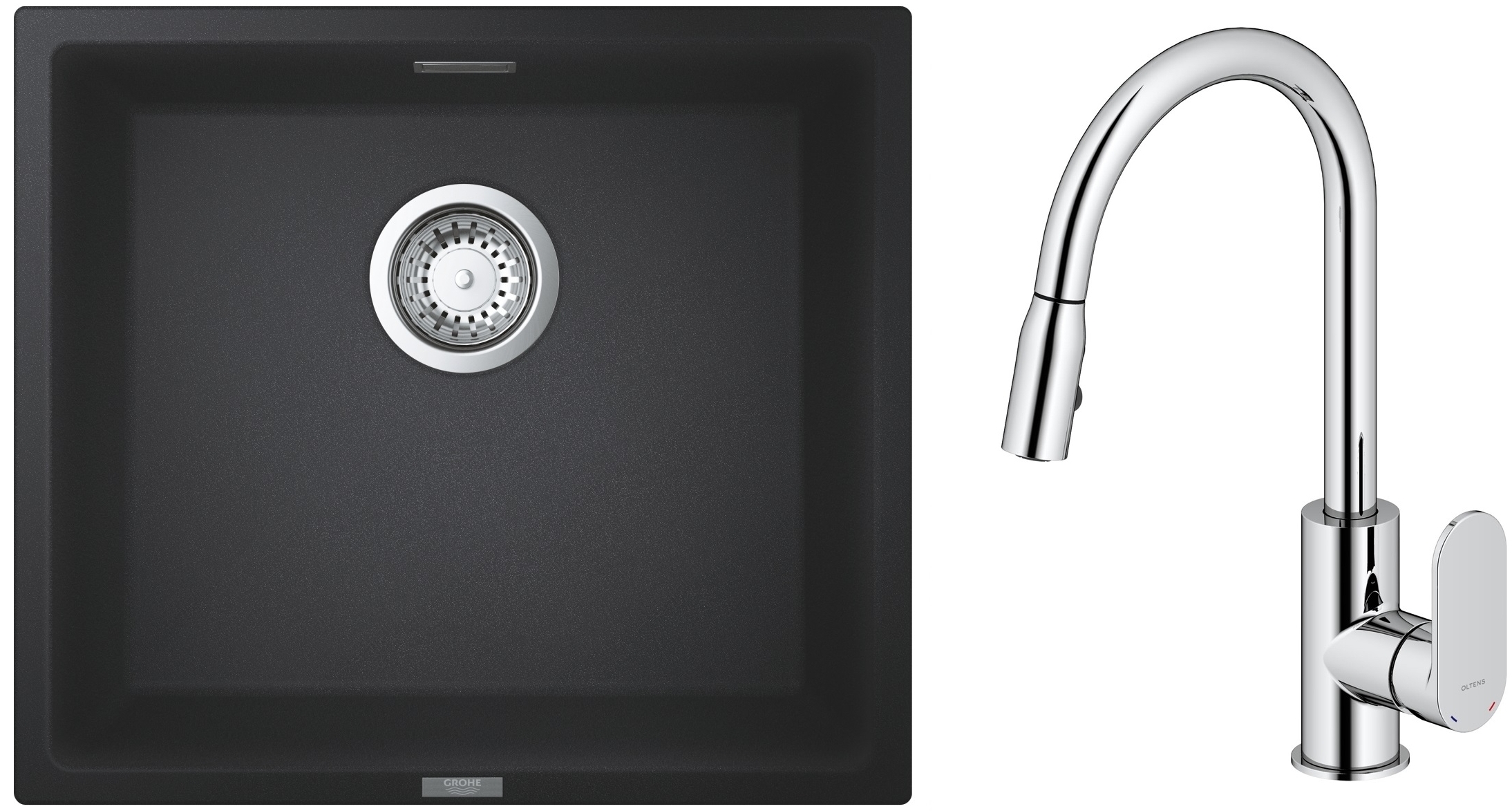 Sada granitový dřez Grohe K700 31653AP0, kuchyňská baterie Oltens Lista 35202100