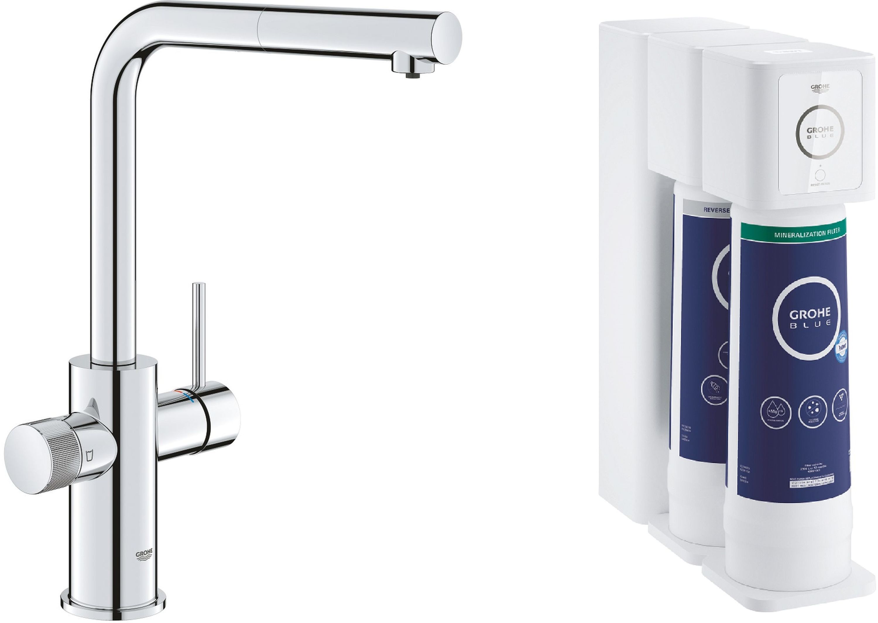 Set startovací sada Grohe Blue 40878000, baterie pro vodní filtr Grohe Blue 30601000