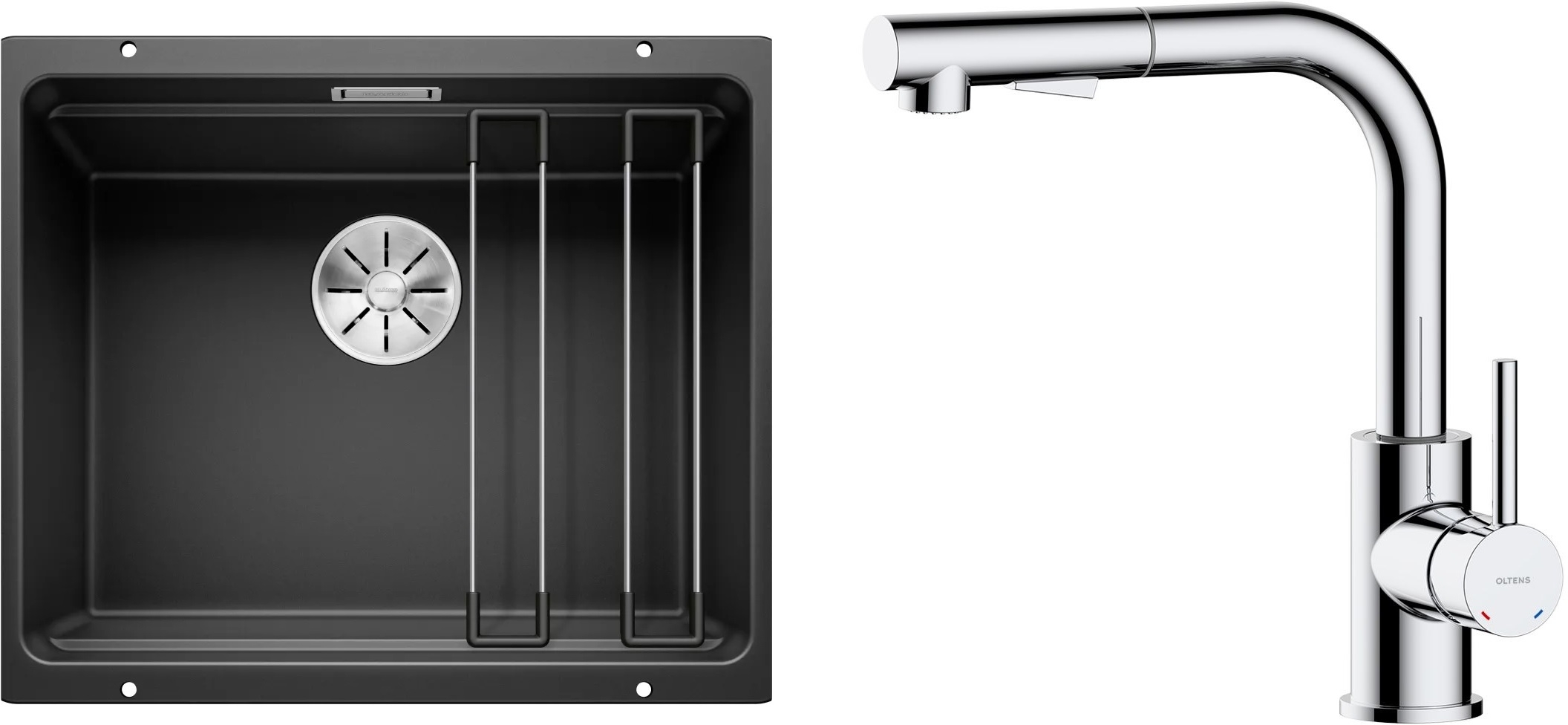 Sada granitový dřez Blanco Etagon 500-U 525887, kuchyňská baterie Oltens Myvat 35205100