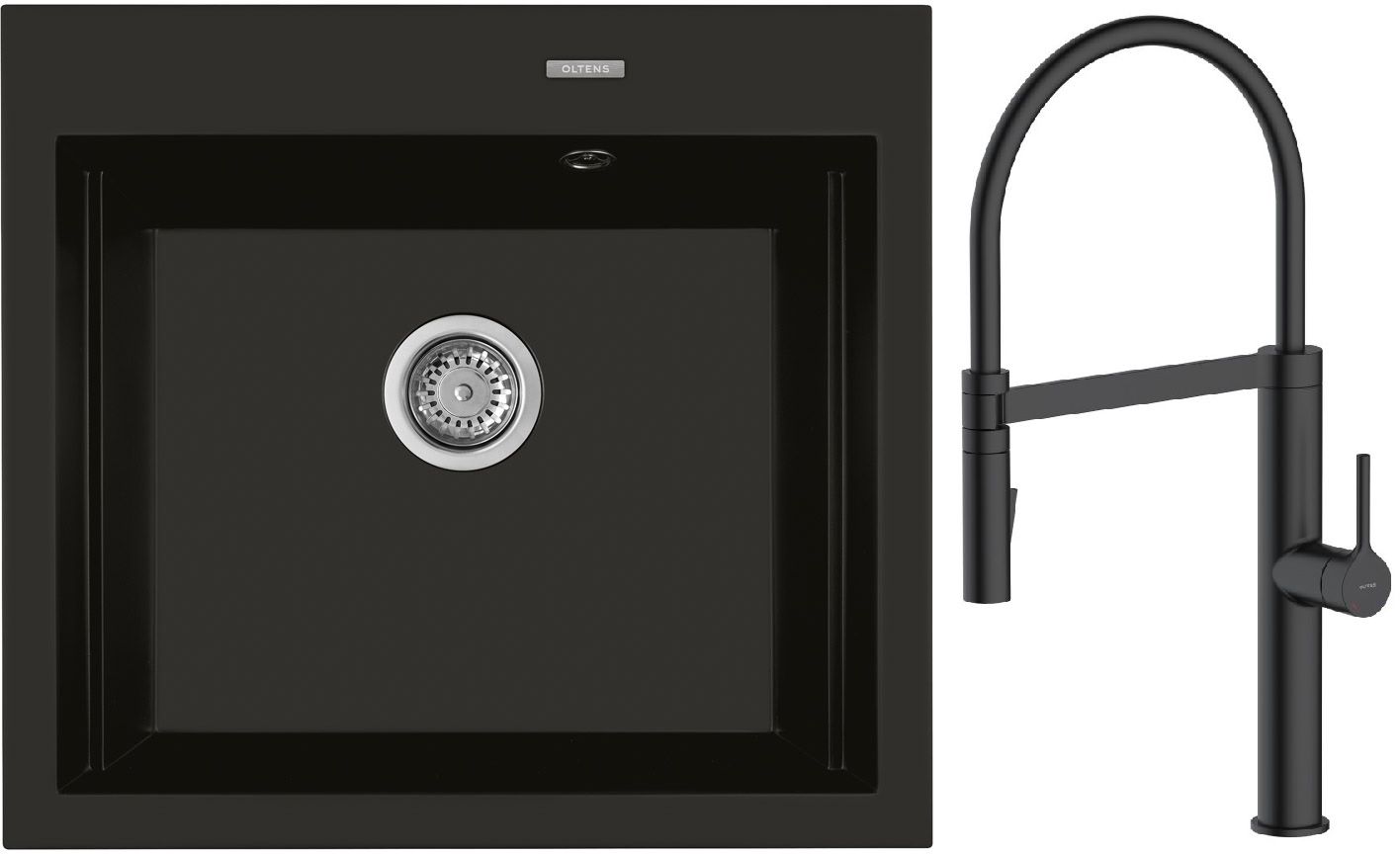Sada kuchyňská baterie Oltens Borga 35207300, granitový dřez Oltens Gravan 72000300