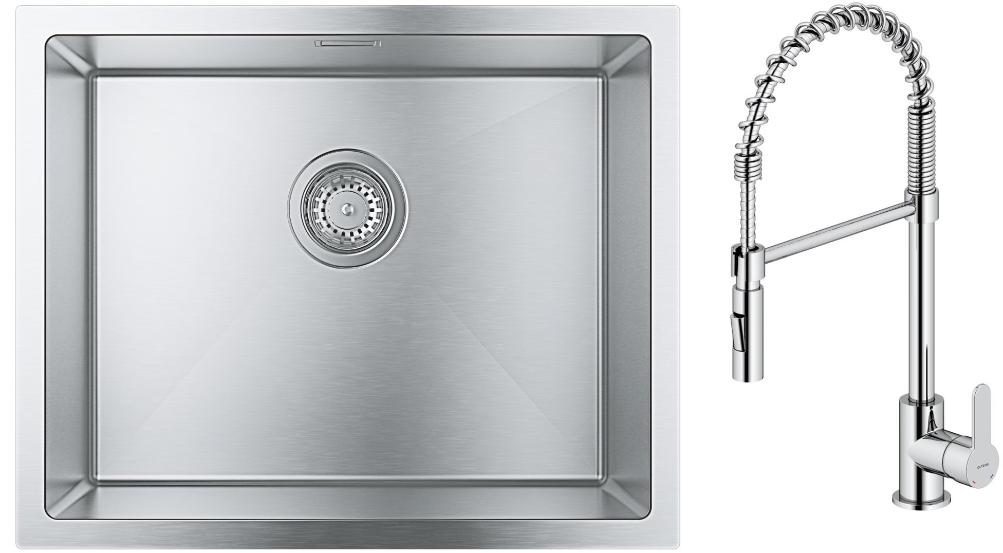 Sada ocelový dřez Grohe K700 31726SD0, kuchyňská baterie Oltens Duf 35203100