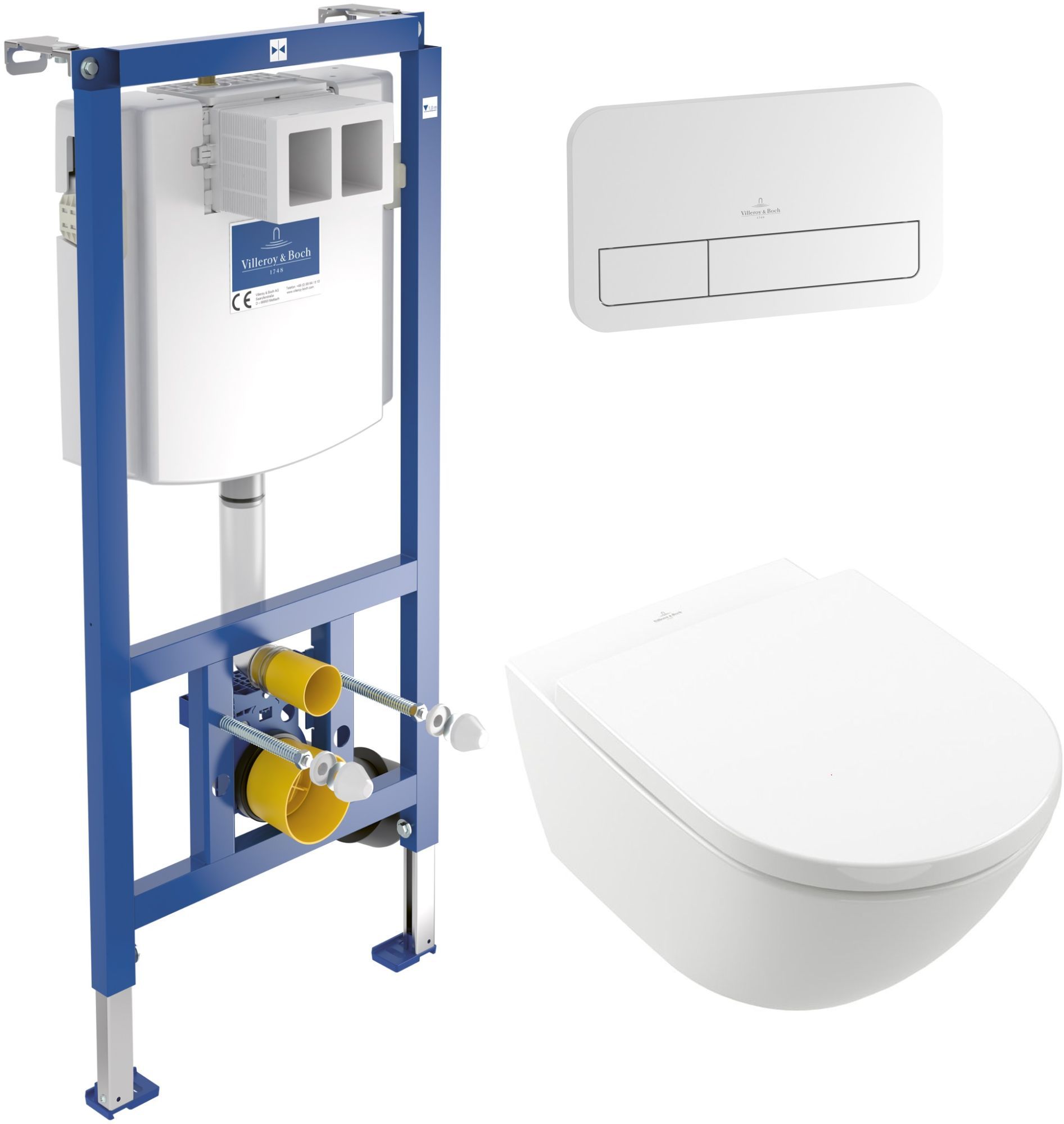 Sada sada mísa+prkénko Villeroy & Boch Subway 3.0 4670TS01, podomítkový WC modul Villeroy & Boch ViConnect 92246100, 92249068