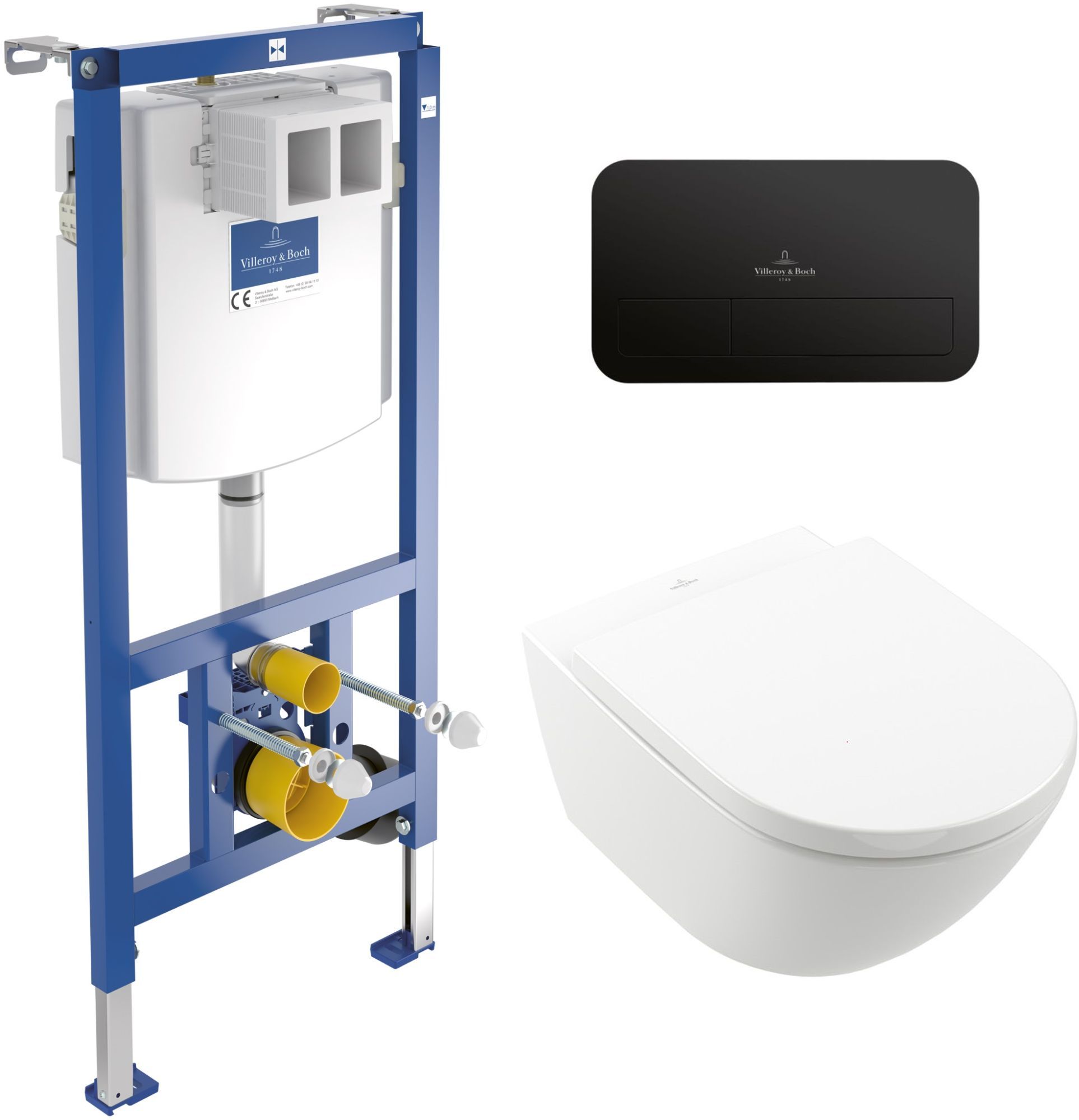 Sada sada mísa+prkénko Villeroy & Boch Subway 3.0 4670TS01, podomítkový WC modul Villeroy & Boch ViConnect 92246100, 922490AN