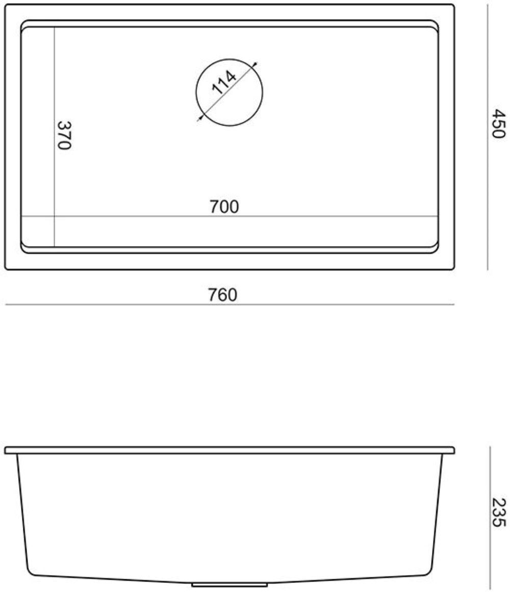 Quadron Logan dřez graniteq 76x45 cm černá HQD7644U7_PVDG1_U