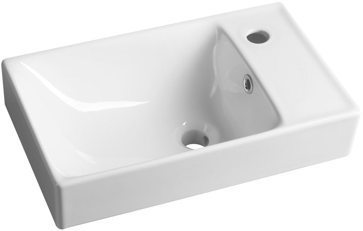 Sapho Nuali umyvadlo 50x30 cm obdélníkový klasický bílá lesk TU0129