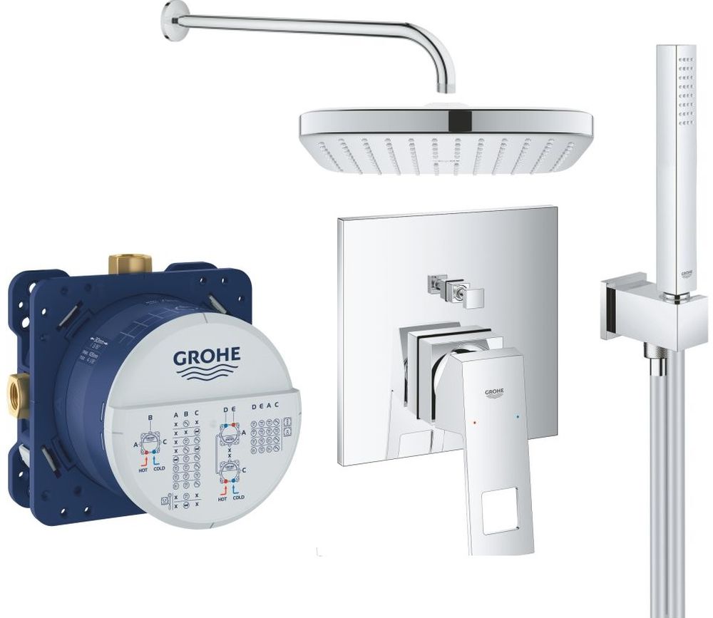 Sada vanová baterie Grohe Eurocube 24062000, hlavová sprcha Grohe Vitalio Comfort 26695000, 26405000, 35600000, 27851000