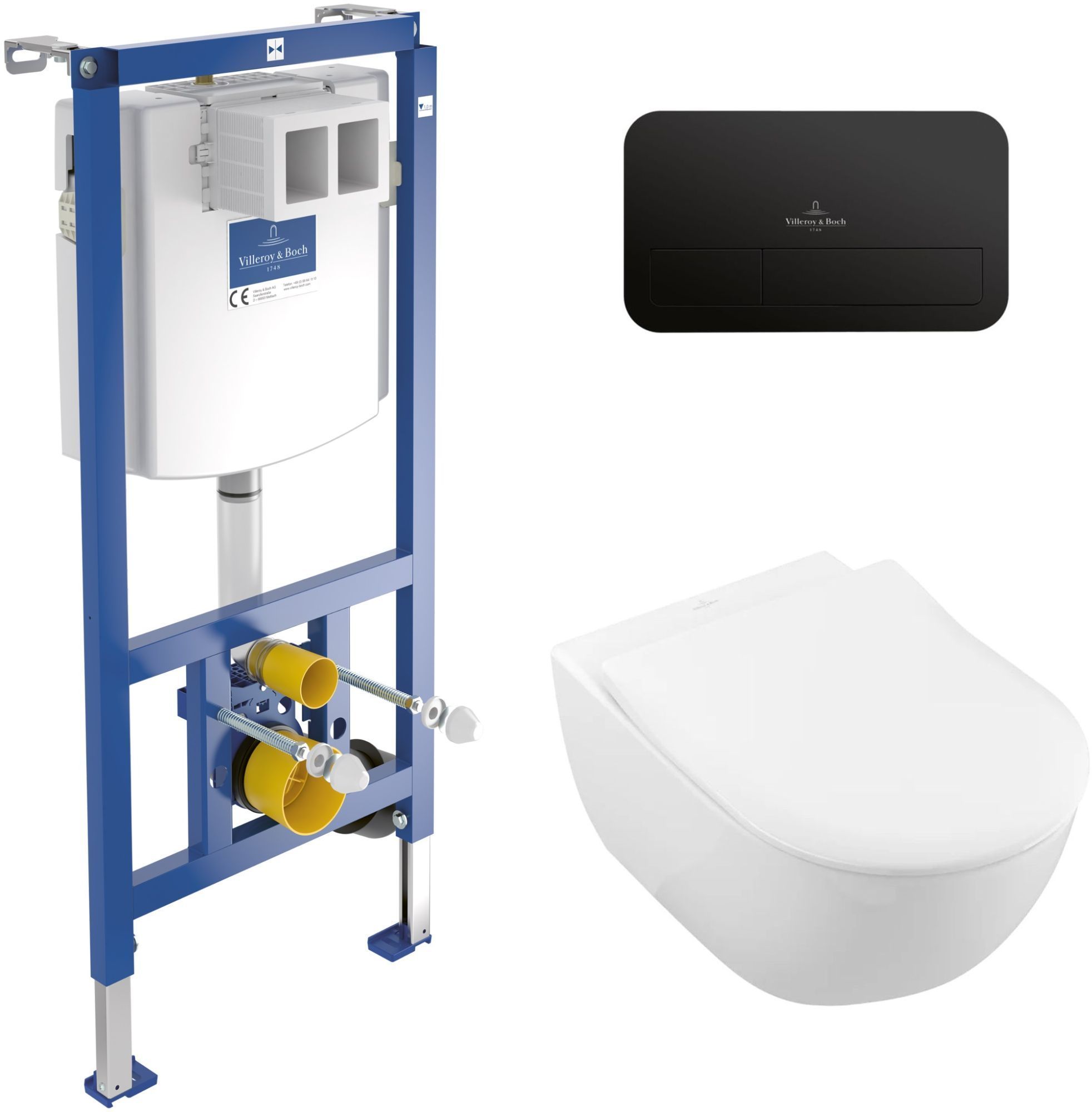 Sada combi-Pack sada s prkénkem Villeroy & Boch Subway 2.0 5614R2R1, podomítkový WC modul Villeroy & Boch ViConnect 92246100, 922490AN