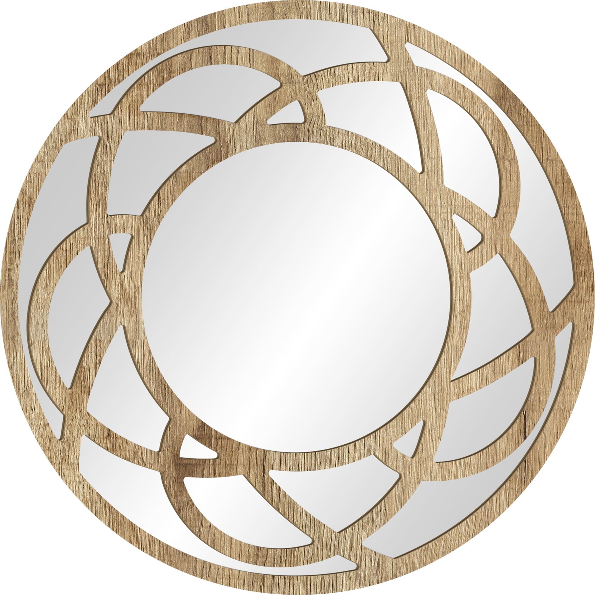 Styler Ornament zrcadlo 50x50 cm kulatý dřevo LU-12306