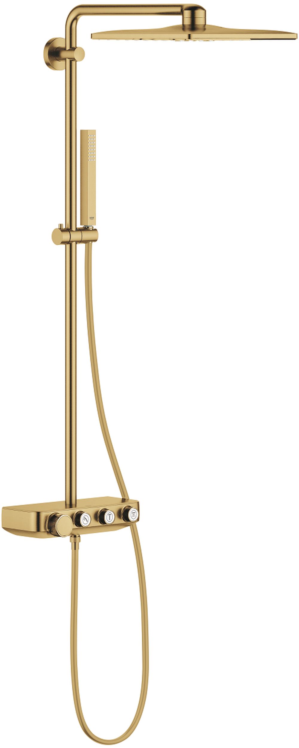Grohe Euphoria sprchová sada na stěnu s termostatem s dešťovou sprchou Brushed Cool Sunrise 26508GN0
