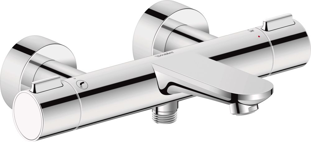 Duravit Wave vanová baterie na stěnu s termostatem chrom WA5220000010
