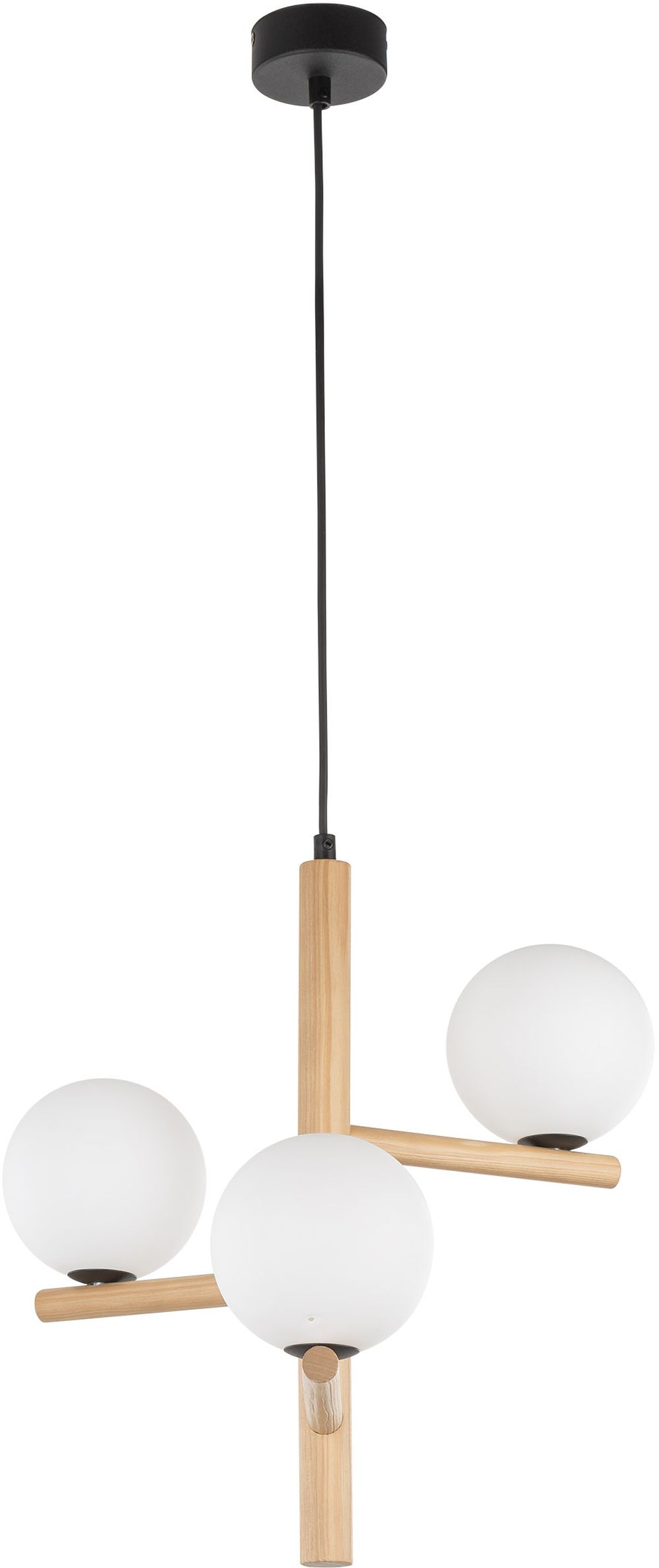 TK Lighting Estera Wood závěsné svítidlo 3x6 W bílá-dřevo 6799