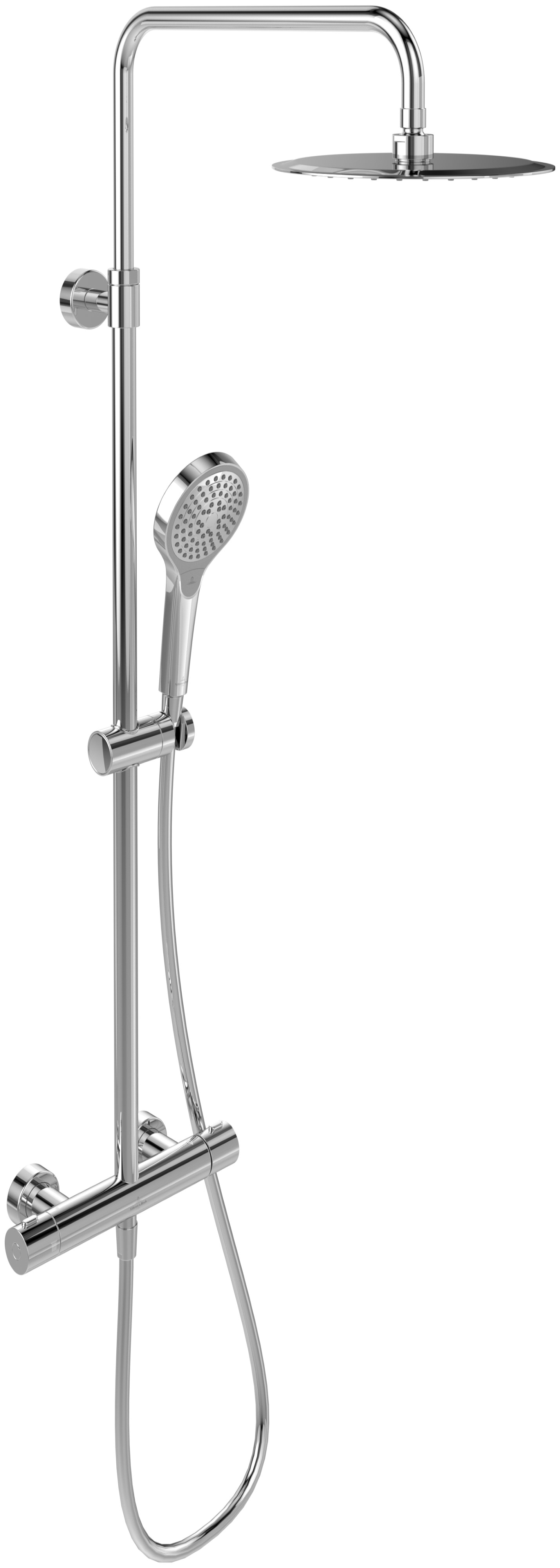 Villeroy & Boch Verve Showers sprchová sada na stěnu s termostatem s dešťovou sprchou chrom TVS10900500061